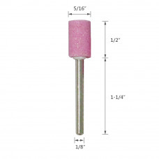 5/16" (D) x 1/2" (T), W170, Cylinder End, Vitrified Aluminum Oxide Mounted Points, Abrasive, 6 Pcs, Made In Taiwan