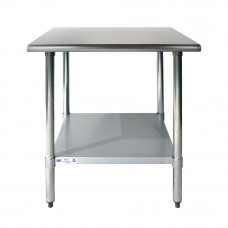 30" x 36" 18-Gauge 430 Stainless Steel Commercial Kitchen Work Table