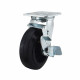 6" Swivel Plate Caster 450lb Capacity Rubber With Side Brake