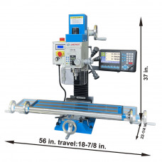 VM25L-D 7" x 27" Benchtop Milling Machine Variable Speed 100-2250 RPM  1.5HP(1100W) Brushless Compact Mill Drill with R8 Spindle and 3-Axis DRO