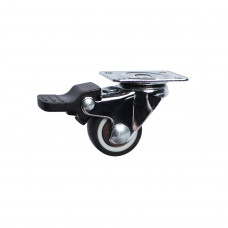 1" Swivel Plate Caster 22lb Capacity Brown TPR With Brake 4 Pack