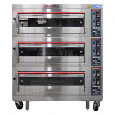 CPBM Electric Deck Oven Triple Deck 6 Pan Pizza Oven | Commercial Large Oven | 220v 3Phase 18KW | CE Certified | Made In Taiwan