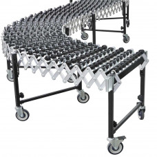 Flexible Expandable Skate Wheel Conveyor Bed  18" W x 6 to 24 Ft L