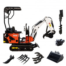 13.5HP Mini Excavator Small Garden Mini Crawler Excavator With Rubber Track Mini Construction Digger Machinery, Including Six Attachments