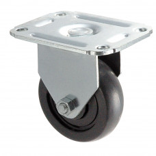 5" Light-Duty Rigid  Plate Caster 145 Lb Capacity Polyolefin Wheel