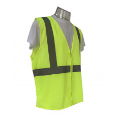 3XL Safety Vest  Economy Type R Class 2 Lime Mesh with No Pocket
