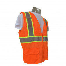 L Safety Vest Type R Class 2 Classic Mesh Two-Tone with 8 Pockets