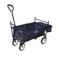 Collapsible Folding Utility Wagon with Side Bags Navy Blue (clear inventory）