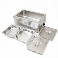 Commercial Countertop Food Warmer With 2 x 1/2" Steam Pans 4" Deep