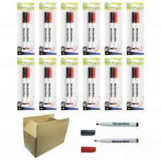 Whiteboard Marker Pen Bullet Tip 2 Colors(Black,Red) Set of 24