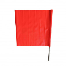 18" Safety Warning Flag Orange PVC Flag with 27" Wooden Handle