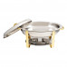 6QT. Oval Gold Plated Stainless Steel Chafing Dish