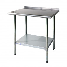 30" x 48"  Stainless Steel Commercial Kitchen Work Table Back splash