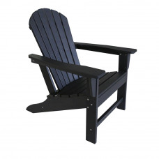 Polywood Adirondack Chair Poly Lumber Plastic Adult-Size Night Black