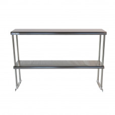 Stainless Steel Double Deck Overshelf - 12" x 48" x 32"