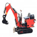 Mini Excavator 13.5 HP B&S Gas Engine Hydraulic Compact Backhoe Digger Bagger Tracked Crawler, with Side-Shift, Including Three Attachments
