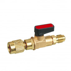 A/C Refrigerant Ball Valve Adapter 1/4'' SAE for R134A R22 R12 Red