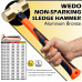 WEDO Non-Sparking Sledge Hammer 2000g 4.5 lb  Head, Spark-free Safety Sledge Hammer, DIN Standard, BAM & FM Certificate, Aluminum Bronze, 400mm Length