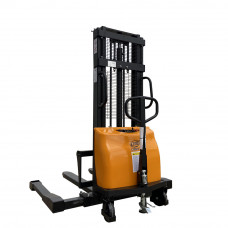 Semi-Electric Straddle Stacker 2200 LB. 118" Lift Semi-Electric Forklifts Stackers With  Adj. Forks & Legs