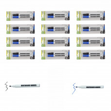 Whiteboard Marker Pen Bullet Tip 2 Colors (Black,Blue) Set of 24