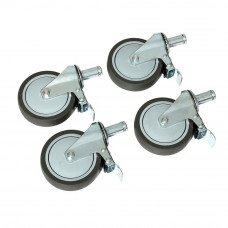 5'' Swivel Stem Casters (Set of 4) With Brakes