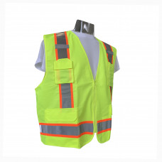 5XL   Premium Type R Class 2 Lime Two-tone Surveyor Mesh Safety Vest