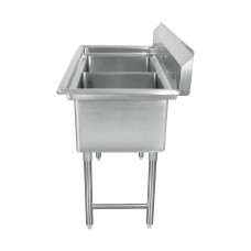 41 1/2" 18-Ga All Stainless Steel 2 Compartment Sink 18"x18"x12" Bowl