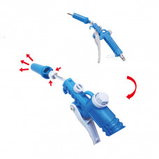 High Volume Air Pressure Blow Gun With Aluminum Adjustable Turbo Nozzle, US Patent, Made In Taiwan