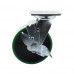 6" Swivel Plate Caster 1000lb Capacity with Side Brake Green
