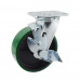 6" Swivel Plate Caster 1000lb Capacity with Side Brake Green