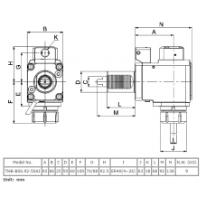 CTS ER40 Radial Drien Tool Holder THB-B06.92-50AI VDI50-1809-ER40