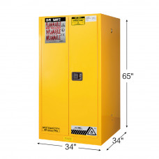 Flammable Cabinet 60 Gallon 65" x 34" x 34"  Manual Door