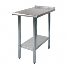 30" x 18" Stainless Steel Commercial Kitchen Work Table Back splash