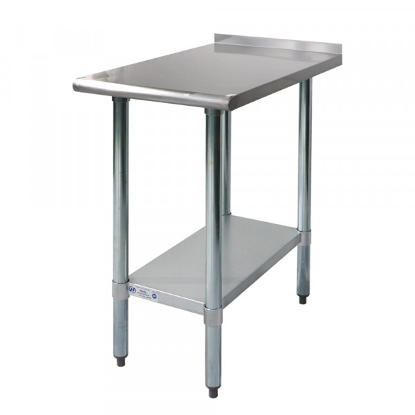 30" x 18" Stainless Steel Commercial Kitchen Work Table Back splash