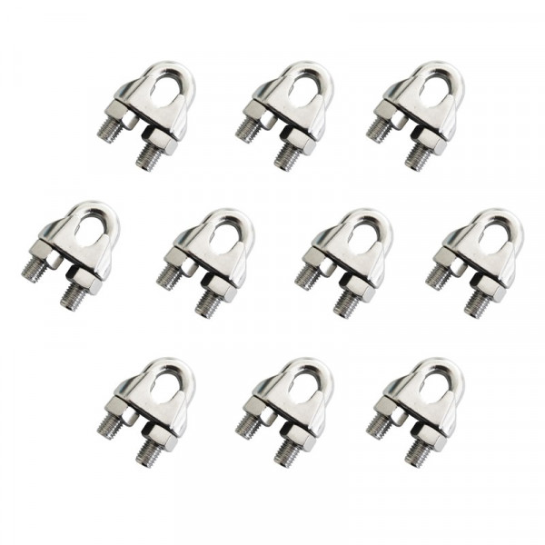 10pcs Stainless Steel Wire Rope Clip For 3/8" Wire Rope