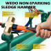 WEDO Non-Sparking Sledge Hammer 1500g 3.3 lb Head, Spark-free Safety Sledge Hammer, DIN Standard, BAM & FM Certificate, Aluminum Bronze, 400mm Length