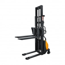 Bolton Tools 118" High Semi Electric Stacker with 2200lbs Capacity with Fixed Legs. Adj.Forks