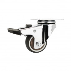 2" Swivel Plate Caster 55lb Capacity Brown TPR With Double Brake
