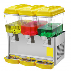 Beverage Dispenser Triple 3 Gal Tanks Commercial Cooling Beverage Dispenser Yellow Color