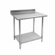 24"x36" Stainless Steel Commercial Kitchen Work Table1 1/2" Backsplash