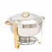 Deluxe 6 Qt. Oval Gold Accent Round Chafers, Chafing Dish