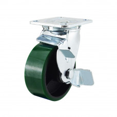 5" Swivel Plate Caster 800lb Capacity with Side Brake Green