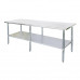 24" x 96" 18-Gauge 430 Stainless Steel Commercial Kitchen Work Table