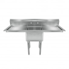 54"18-Ga SS201 1 Compartment Commecial Sink Lift and Right Drainboard