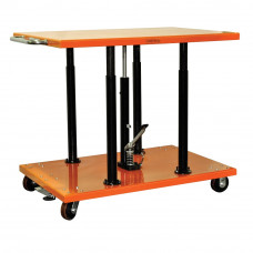 Bolton Tools Hydraulic Lift Cart Center Post Hydraulic Lift Table 1100lb Capacity Post Lift Table Foot Control 20" x 36" Platform Manual Hydraulic Post Lift Table