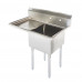 36 1/2" 18-Ga SS304 One Compartment Commercial Sink Left Drainboard