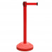 37.5"H Red Post 6.5' Red Belt Red Base Crowd Control Stanchion