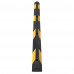 72"L x 6"W x 4"H  Durable Rubber Parking Curb Black with Yellow Stripe