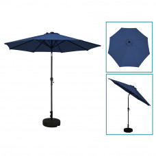 9ft Outdoor Marketing Patio Umbrella Crank and Tilt Blue