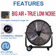 10780cfm ETL 30'' High Velocity Industrial 2-Speed Metal Floor Drum Fan Direct Drive Portable Tilt Drum Blower Fan
